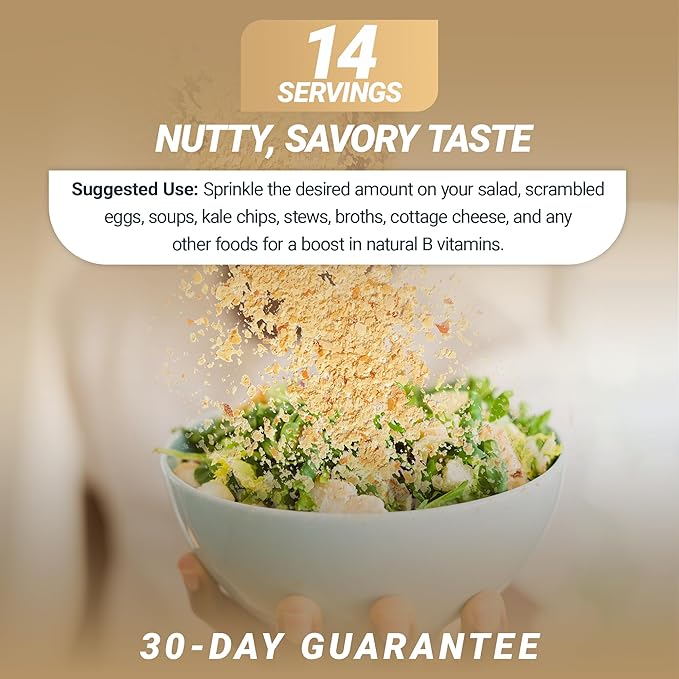Dr. Berg Premium Nutritional Yeast Flakes - Delicious Non-Fortified Nutritional Yeast with Naturally Occurring B Vitamins - 8oz