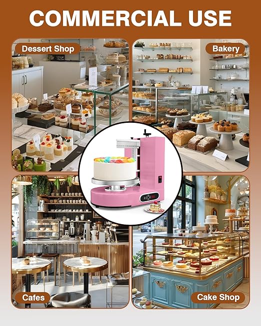PYY Cake Decorating Machine - Automatic Cake Cream Spreading Machine for 4-12 Inch Cake Icing Machine 60-320 RPM with Graduated Scrapers Electric Cake Turntable for Decorating Cake Frosting Machine