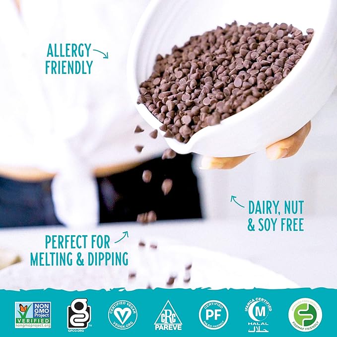 Enjoy Life Semi-Sweet Mega Chunks, Baking Chocolate Chips Bundle, Vegan, Dairy Free, Gluten Free, Nut Free, Kosher, Soy Free Allergy Friendly, 5 Lbs.