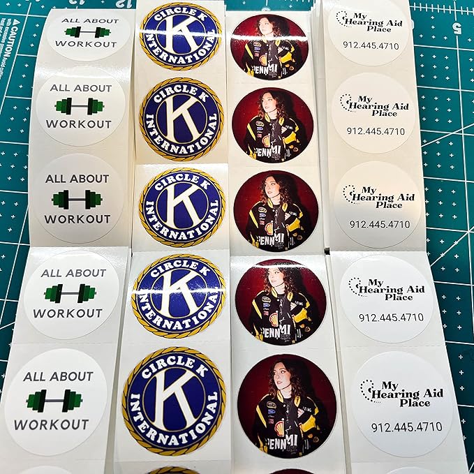 150 Custom Circle/Square BOPP Roll Labels- Personalized Stickers for Business Logo, Party, Wedding Favor, Baby Shower-Any Design Text + Image, Matte/Gloss Finish (2.5 Inch Square)