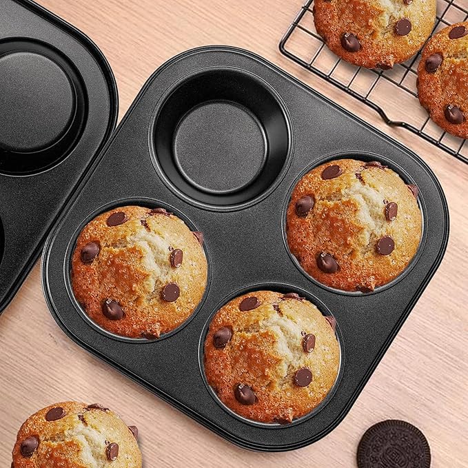 Air Fryer Muffin Pan, 2 Pack Cupcake Molds for Air Fryer Toaster Oven, Nonstick Cupcake Baking Pan for Counter Top Oven Small Oven