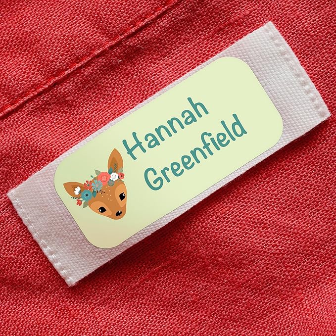Personalized Waterproof Name Labels for Kids | Optional Packs 50, 150, 230 Labels | Custom Name Stickers for Kids' Clothing Tag, Water Bottle, Lunch Box, Customize Kid Name Label for Daycare Spring