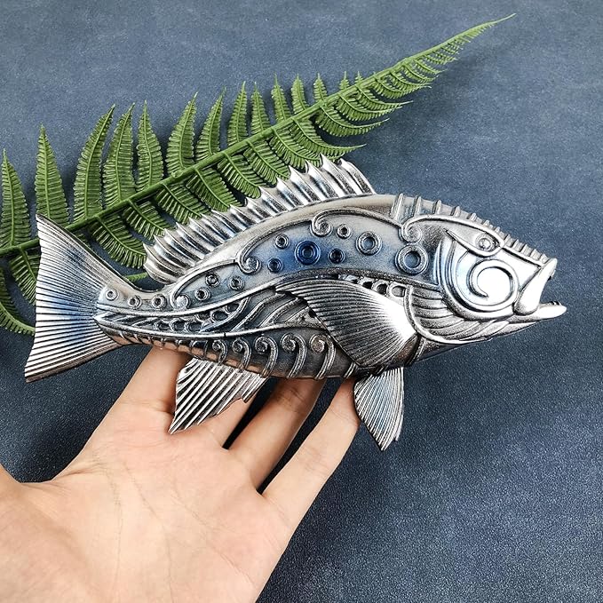 3D Mechanical Fish Resin Mold Animal Silicone Mold Wall Hanging Epoxy Mold DIY Casting Molds for Living Room Home Office,Aquarium Decoration,Holiday Gifts (A)