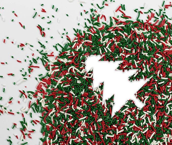 Christmas Sprinkles | 1.5 lb Holiday Jimmies | Red, White & Green Holiday Sprinkles for Baking, Cake Decorating | Dairy & Nut Free | Non-GMO | Sternâs Bakery