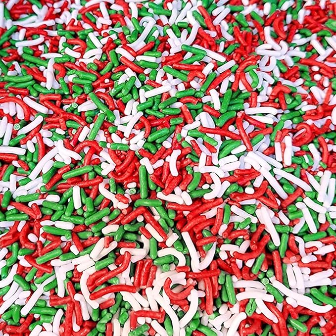 Christmas Holiday Sprinkles Jar - Kosher, 4.5 OZ in Jar - Holiday Jimmies - Red White and Green Xmas Baking Toppings for Cookies, Cakes, Cupcakes