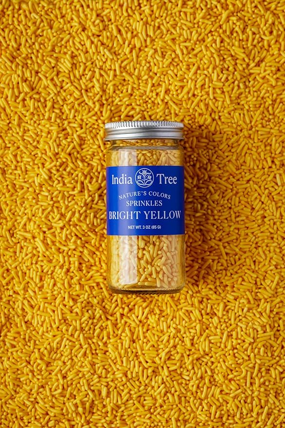 India Tree Nature's Colors Bright Yellow Sprinkles - 2.9 lb Bulk | Natural, Vegan, Non-GMO, Top 9 Allergen-Free