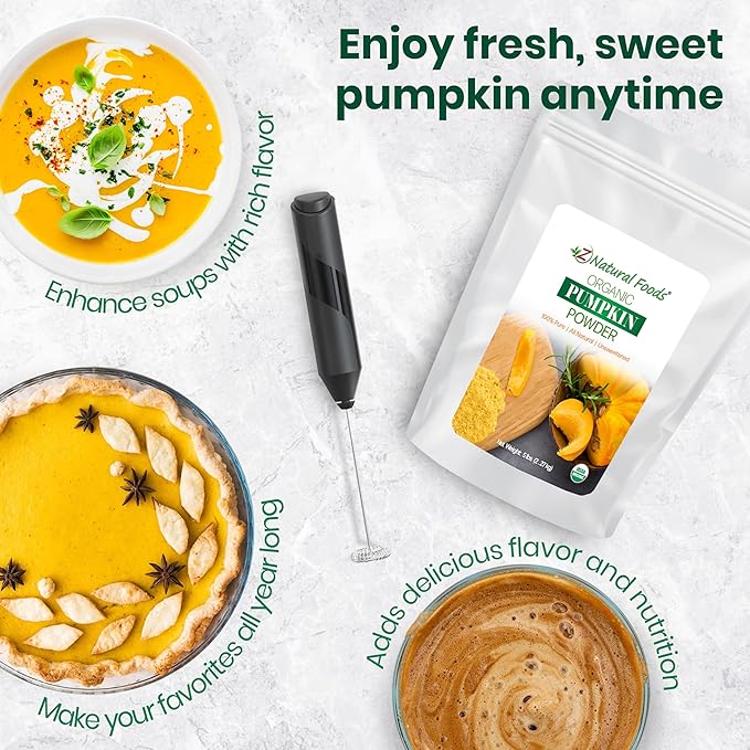 Z Natural Foods Organic Pumpkin Powder - Pure Powdered for Delicious Spice Latte, Baking, Smoothies, Juice, Puree - Dried Sweet Vegan Pumpkin Powder, Gluten Free, Kosher, 5 lbs