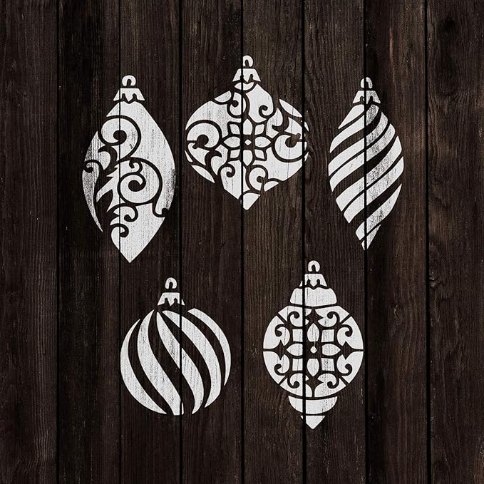 Christmas Ornaments Stencil - Christmas Cards, Gifts, Christmas Stencils, Decorations, Christmas Sticker