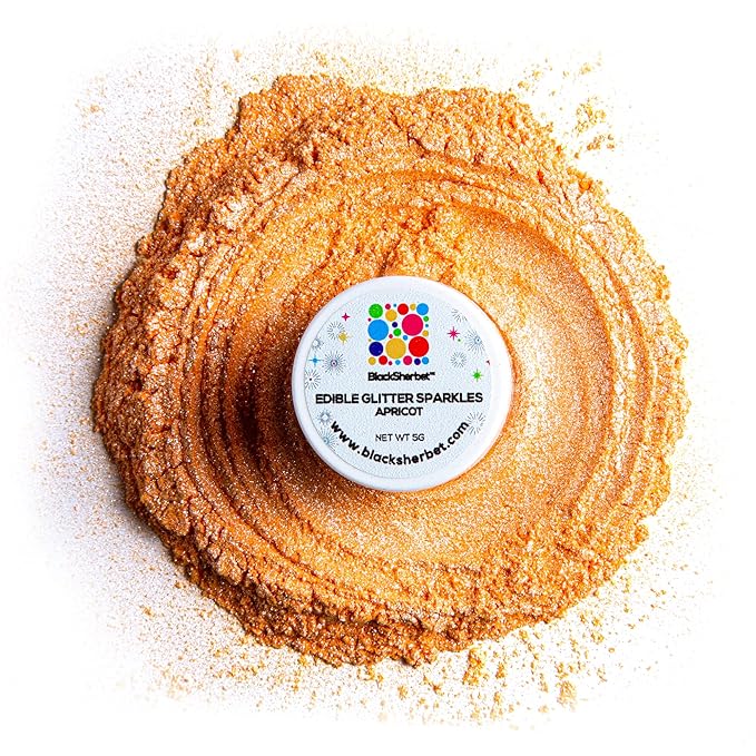 Blacksherbet Apricot Edible Glitter for Drinks 5 Grams | KOSHER Certified | Drink Glitter and Luster Dust for Cake, Cake Pops, Edible Glitter Cocktails Food, Cocktail glitter