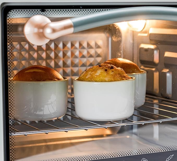 Ramekin Set of 6, UNICASA 8 oz Creme Brulee Ramekins, Oven Safe Baking Set for Custard, Pudding, Souffle Cups, Light Green