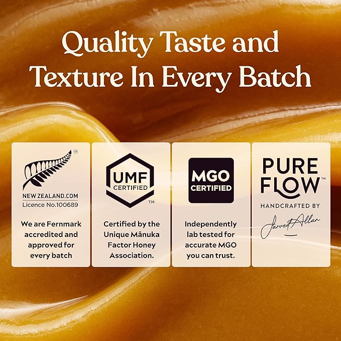 Manuka Honey UMF 20+ MGO 826+ 100% Pure New Zealand Raw, Unfiltered Certified Award Winning Silky Smooth Taste & Texture 17.6 Oz