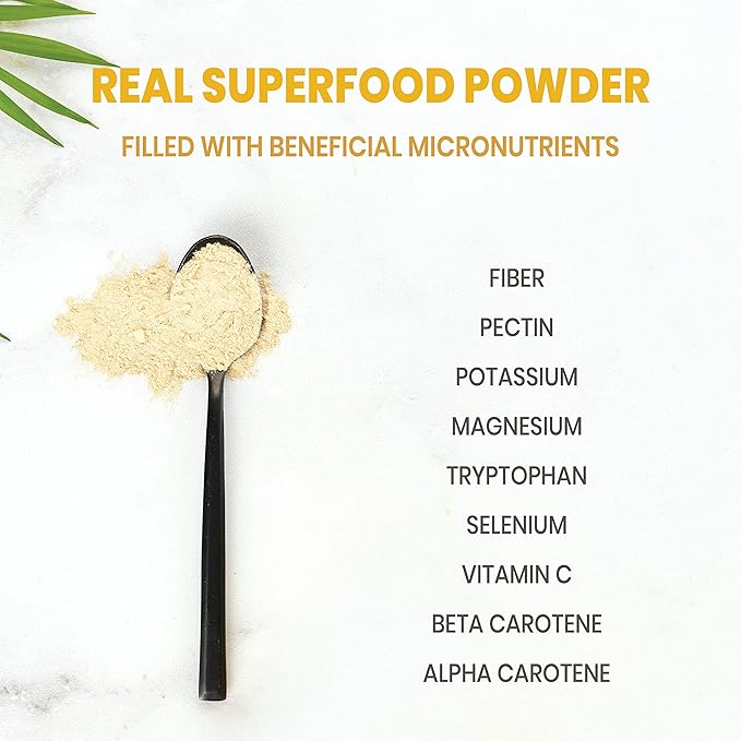 Jungle Powders Banana Powder for Smoothies 5 Ounce Bag Freeze Dried Banana Powder Single Ingredient 35 Servings - Additive, Filler, Gluten Free Bananas Extract for Baking Flavoring Flakes Flour Juice