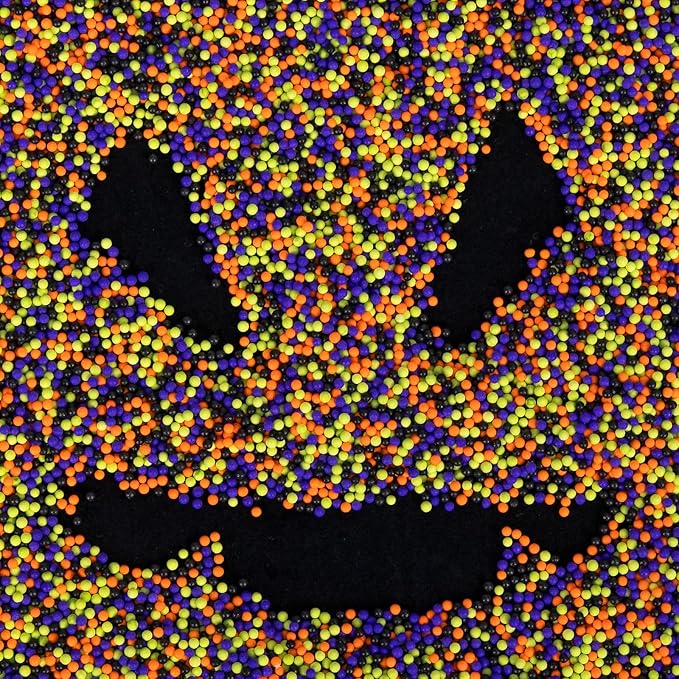 Edible Pearl Sprinkles,Nonpareils Purple Black Green and Orange Mix,130g/4.58oz,Cute Pearls Cake Candy,Mini Sugar Sprinkles for Decorations Baking,Cake Ice Cream Cookies Cupcake Toppe Chocolate,Birthday Thanksgiving Christmas Supplie