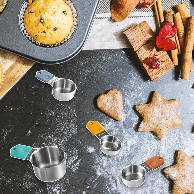 Magnetic Measuring Cup Set of 7,Stainless Steel Magnetic Measuring Cups,Heavy Duty Measuring Cups for Dry and Liquid Ingredients