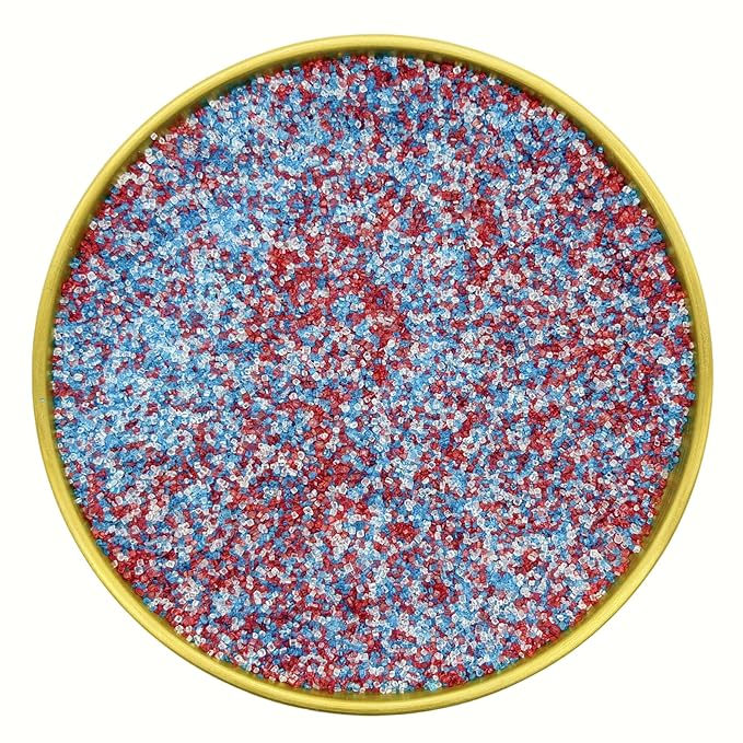 Dynastang Patriotic Sanding Sugar Sprinkles Edible Sugar Crystals Cake Decoration Cupcake Toppers Cookie Decorating Perfect for Cakes, Cupcakes, Desserts Toppings 3OZ