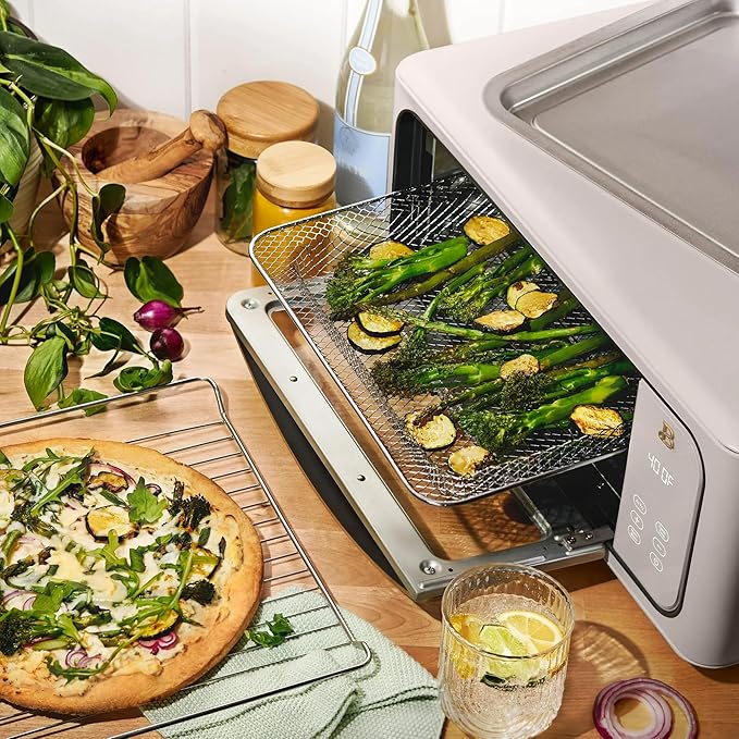 Beautiful Infrared Air Fryer Toaster Oven Kit – Special Edition Multi‑Function Countertop Oven with 10 Presets, Fast Heating & Accessories by Drew Barrymore (Porcini)
