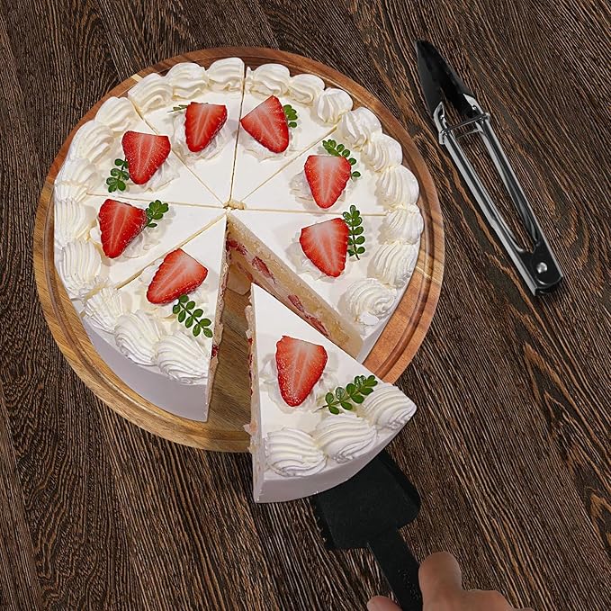 Cake Stand, 12" Wood Cake Holder with Dome, Dessert Stand with Acrylic Lid Cover, Appetizer Dessert Cheese Serving Platter for Parties, Birthday, Weddings