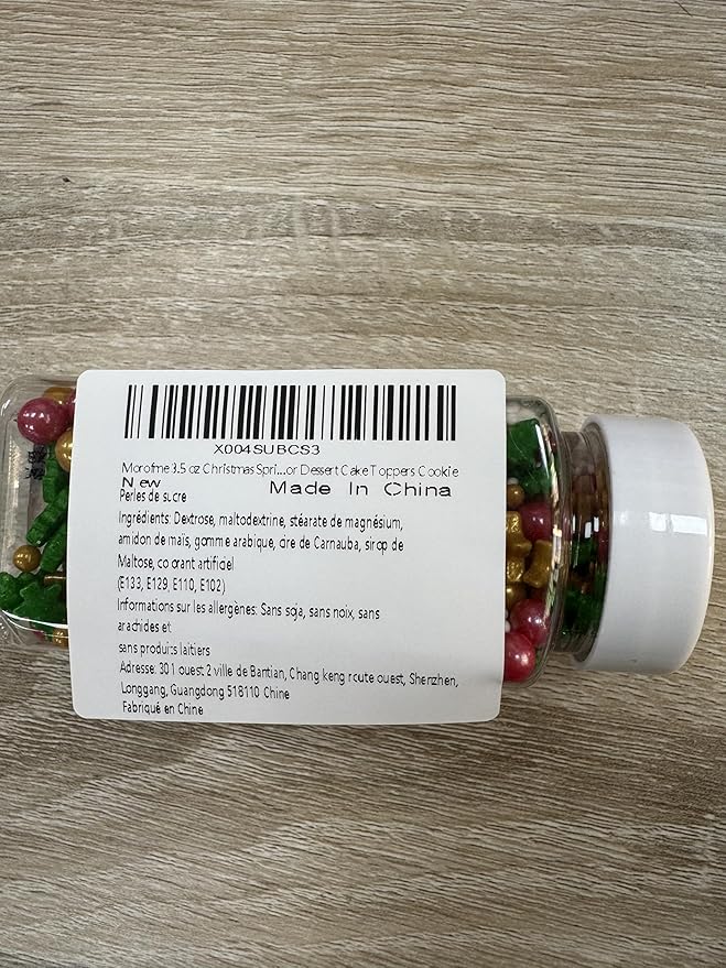 Morofme 3.5 oz Christmas Sprinkles Christmas Tree Sprinkle Holiday Sprinkle Cupcake Topper Mini White Red Pearl Mix Edible Golden Star Christma Candy Sprinkles for Dessert Cake Toppers Cookie