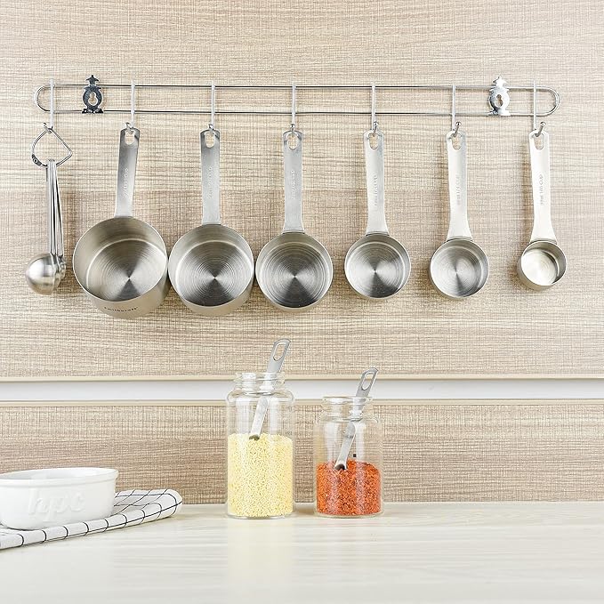 Smithcraft Measuring Cups and Spoons Set, Dry Metal Measuring Cup Set of 11, Stainless Steel Measuring Cups and Spoons, 5 Measure Cups and 5 Kitchen Measurement Spoons & Leveler