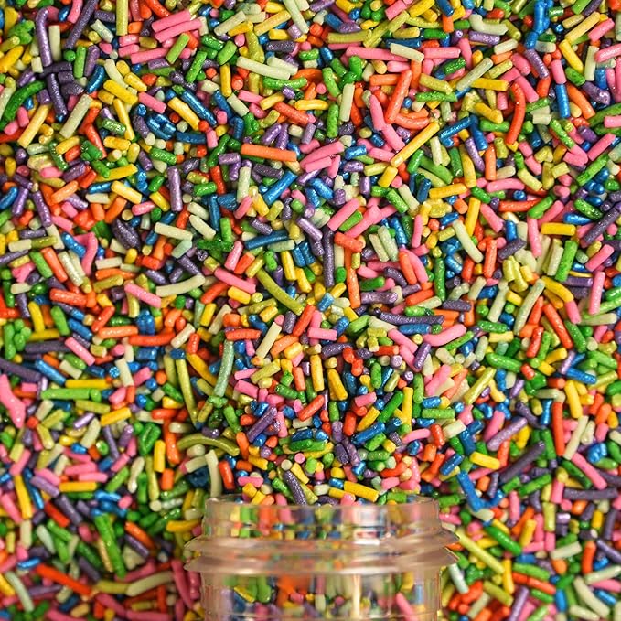 Confect Color Splash Rainbow Sprinkles – Custom Blend Multicolor Jimmies – Edible Toppings for Cake, Cupcake & Dessert Decorating –Vegan, Gluten-Free, Nut-Free, Soy-Free, Dairy-Free, Palm Oil-Free – 4.2 Oz