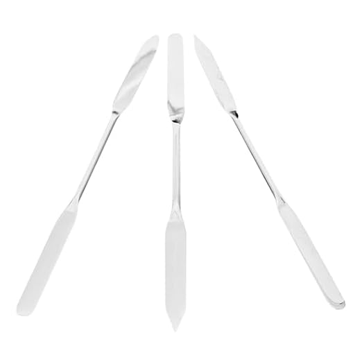Nickel/SS Lab Spatulas with 1.5" Flat Tapered x 1.75" Rounded Ends; 3/Pk