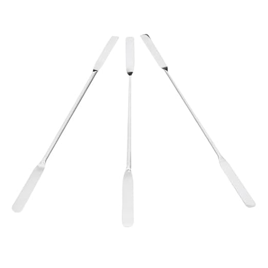 Nickel/SS Lab Spatulas with 1.5" Flat Blunt x 1.63" Flat Round Ends; 3/Pk