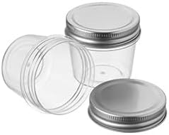 novelinks Plastic Jars With Lids 20Pcs 4 oz Mason Jars Small Mason Jars 4 oz Storage Containers (Silver, 20 Pack 4 Ounce)