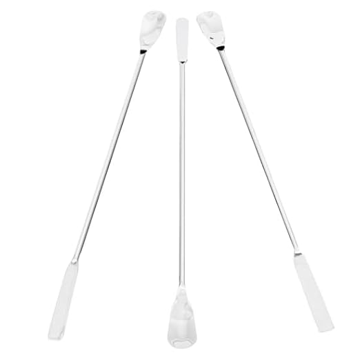 Cole-Parmer-636916 Nickel/SS Lab Spatulas with 1.13" Spoon x 1.63" Flat Blunt Ends; 3/Pk