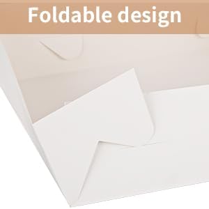 24 Sets 14x10x4in White Bakery Boxes Half Sheet Cake Boxes with Board, Large Treat Boxes for Pastry Baking Cake Donuts Cupcake Pie Packaging