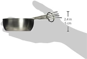 Amco Advanced Performance Measuring Cups - Essential Baking Tools, Multisizes, Silver, Heavy-Gauge Stainless Steel, Ergonomic Design, Space-Saving, Dishwasher Safe, Set of 4 with Engraved Measurements