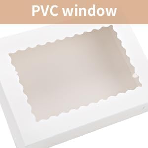 12 Sets 14x10x4in White Bakery Boxes Half Sheet Cake Boxes with Board, Large Treat Boxes for Pastry Baking Cake Donuts Cupcake Pie Packaging