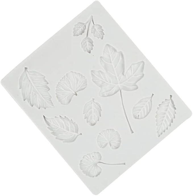 Leaf Silicone Mold Rose Flower Fondant Molds DIY Cake Decorating Tools Sugarcraft Candy Resin Clay Chocolate Gumpaste Moulds (6.08 x 5.28 x 0.24 inches)