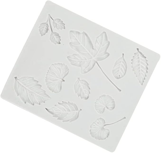 Leaf Silicone Mold Rose Flower Fondant Molds DIY Cake Decorating Tools Sugarcraft Candy Resin Clay Chocolate Gumpaste Moulds (6.08 x 5.28 x 0.24 inches)