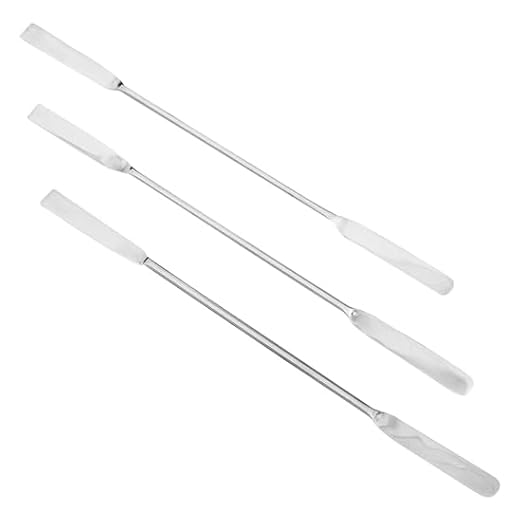 Nickel/SS Lab Spatulas with 1.5" Flat Blunt x 1.63" Flat Round Ends; 3/Pk