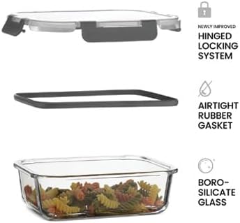 KITCHEN SHOPPE 24pc Borosilicate Glass Storage Containers with Airtight Lids | Heavy Duty, Non-Toxic Food Storage Containers for Pantry, Meal Prep, Lunch or Leftovers | Freezer/Oven/Microwave Safe