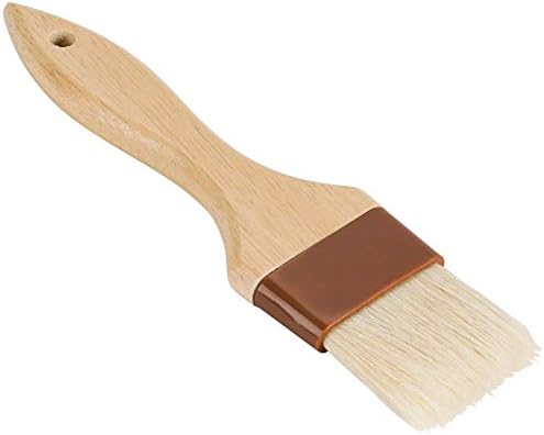 AME D'ESSENCE 2" Wide Boar Pastry Brush, Wooden Handle. Heat-Resistant Bristle Basting Brush, Baking Tool, and Food Preparation
