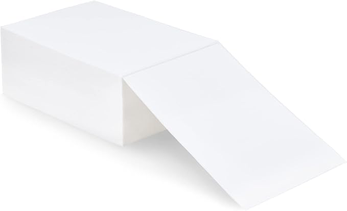 L LIKED 1000 4x6 Thermal Labels Fanfold, Direct Thermal Shipping Labels - Perforated and Strong Adhesive