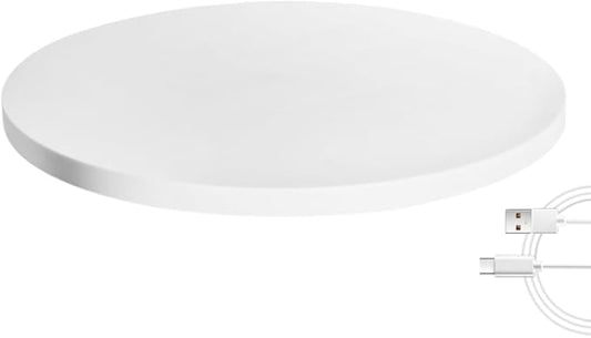 Fotoconic White Electric Motorized Rotating Turntable Display Stand, 24 Inch / 60cm Diameter, 180 Lb Centric Loading for Shop Display