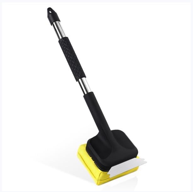BBQ Grill Brush Bristle Free - Safe Reinforced Barbecue Cleaning Tools Scraper with Replaceable Head Cleaner - Gifts for Men/Dad(Yellow)