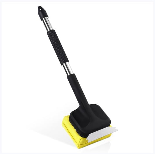 BBQ Grill Brush Bristle Free - Safe Reinforced Barbecue Cleaning Tools Scraper with Replaceable Head Cleaner - Gifts for Men/Dad(Yellow)