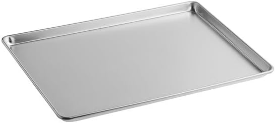 Commercial Aluminum Sheet Pan, 18 Gauge Full Size with Wire Rim, 18 x 26 Inch, Stackable Baking Tray for Professional Kitchen Use