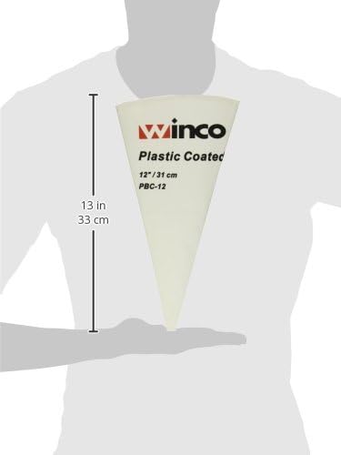 Winco Pastry Bag Cotton with Plastic Coating, 12-Inch