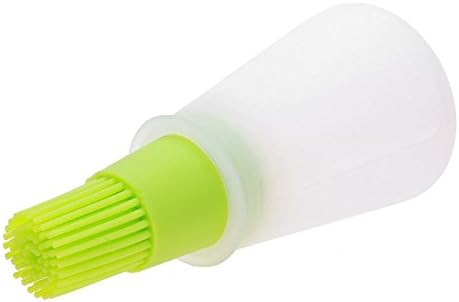 AKOAK BBQ/Pastry Basting Brushes,Silicone Cooking Grill Barbecue Baking Pastry Oil/Honey/Sauce Bottle Brush,Set of 2,Green and Orange
