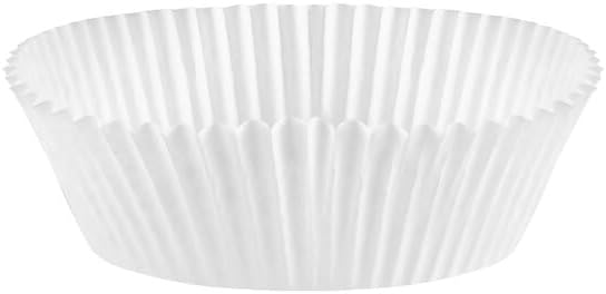 White Fluted Jumbo Baking Cups, Paper Liners, 3.5 x 1.5 Inch, 8 oz Capacity, Oven Safe to 450F, for Cupcakes and Muffins, 500 per Pack,