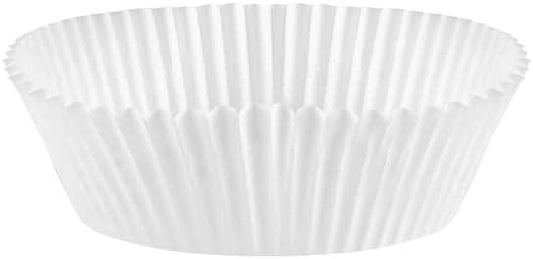 White Fluted Jumbo Baking Cups, Paper Liners, 3.5 x 1.5 Inch, 8 oz Capacity, Oven Safe to 450F, for Cupcakes and Muffins, 500 per Pack,