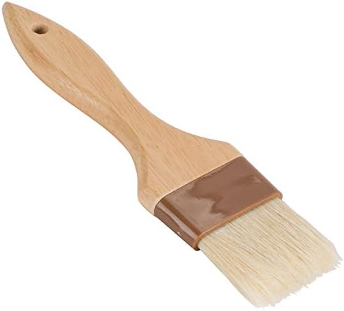 Betolla 1 1/2-Inch Pastry Brush – Natural Boar Bristle Basting & Marinade Brush with Lacquered Hardwood Handle for Cooking, BBQ, and Baking