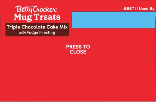 Betty Crocker Mug Treats Triple Chocolate Cake Mix with Fudge Frosting, 4 Servings, 12.5 oz