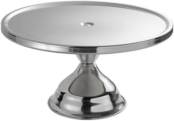 13" Stainless Steel Cake Stand | Round Cake Display for Weddings, Birthdays & Parties | Dessert Stand for Cakes, Muffins, Pastries, and Bread | 13-inch [1PK]