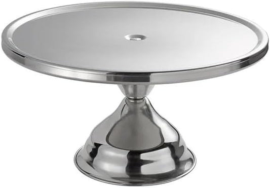13" Stainless Steel Cake Stand | Round Cake Display for Weddings, Birthdays & Parties | Dessert Stand for Cakes, Muffins, Pastries, and Bread | 13-inch [1PK]