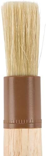 AME D'ESSENCE 1" Round Boar Pastry Brush, Wooden Handle, Heat Resistant Bristle Basting Brush Baking Tool, and Food Preparation